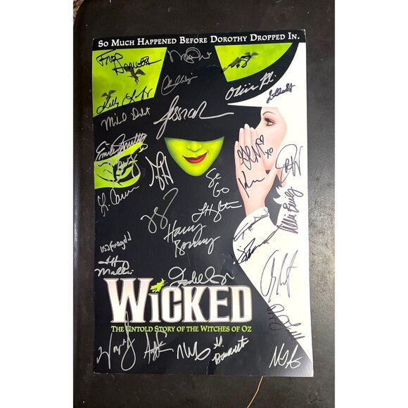 Wicked | Accents | Broadway Wicked Poster Window Card Signed By Cast ...